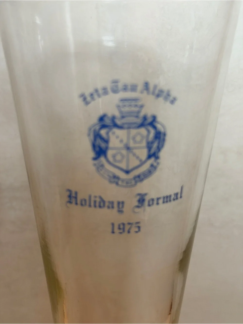 Vtg Zeta Tau Alpha 1975 Holiday Formal Pilsner Glasses Set of 2  8 1/2